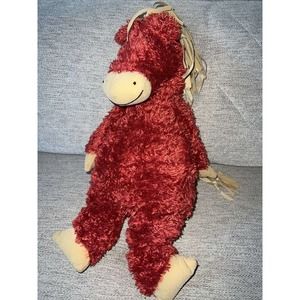 Jellycat Plush Pony Horse Floppy Bunglie Red Tan Stuffed Animal 17” Long Toy